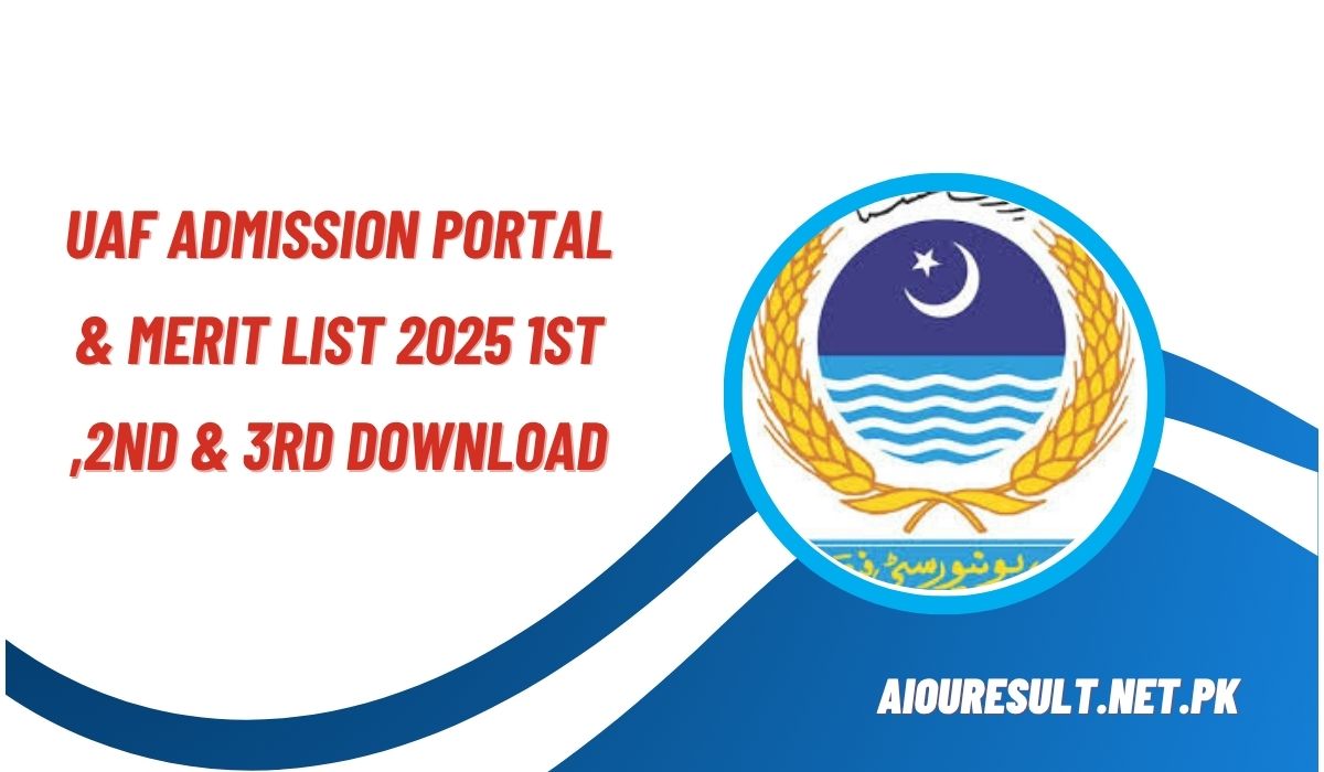 UAF Admission Portal & Merit List 2025 1st ,2nd & 3rd Download